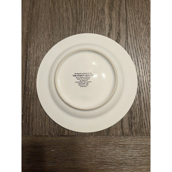 Warren Kimble Brandon House Country Quartet Blue Rooster Primitive 8" Plate - Picture 2 of 2